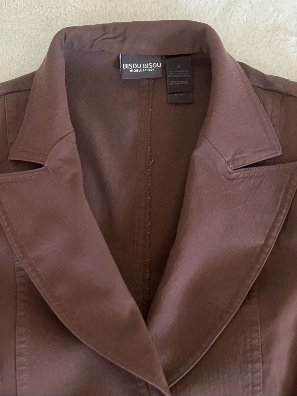 Bisou Bisou Brown Tailored Trench Coat - Picture 6 of 17